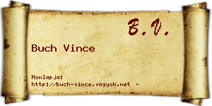 Buch Vince névjegykártya
